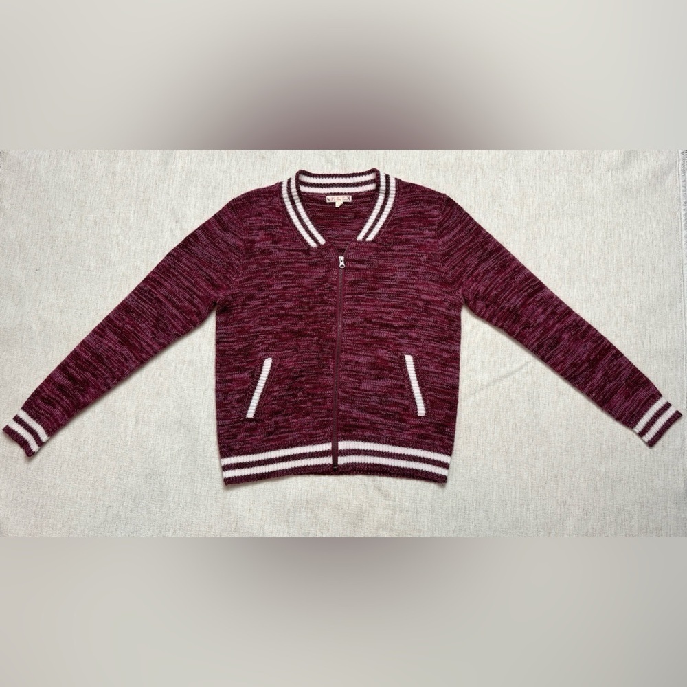 Its Our Time Sweater Woman Large Long Sleeve Zip Up Y2K Preppy Academia collegia